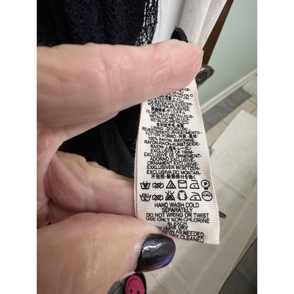 Free People Don't You Dare Lace Mini Dress in Black Combo Sz M Boho Goth Witchy - Picture 12 of 13